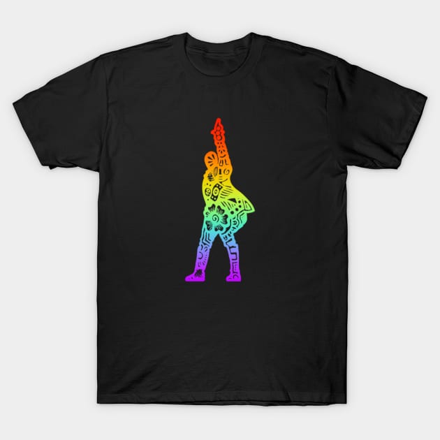 Hamilton Silhouette Rainbow Zentangle T-Shirt by MyownArt